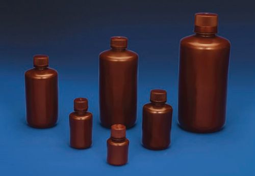 Plain Narrow Mouth Amber Bottle, Color : Brown For Cosmetic