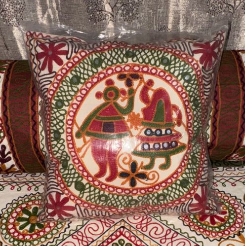 Cotton 16x16 Inch Handicraft Cushion 16x16inch