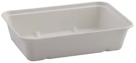Bagasse Soft 500 Ml Rectangular Container, Color : White