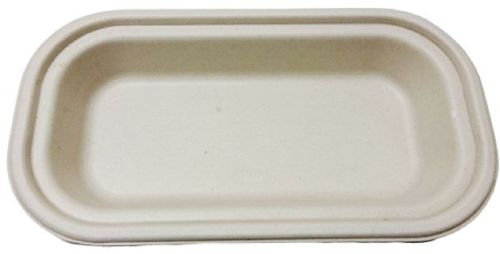 Bagasse 750 Ml Rectangular Container, Color : Cream for Food Packaging