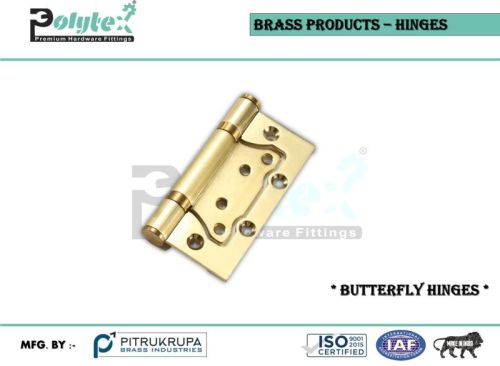 Polished Brass Butterfly Hinge, Color : Golden