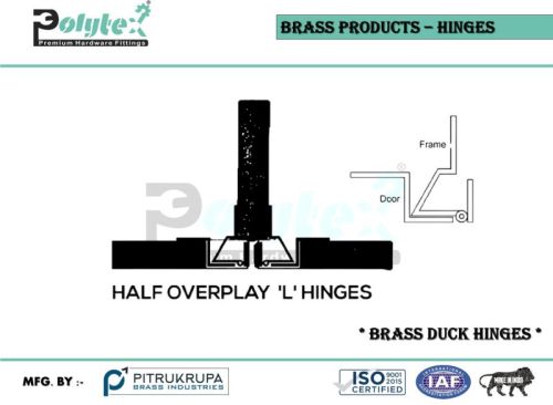 Polished Brass Duck Hinge for Window, Drawer, Doors, Cabinet