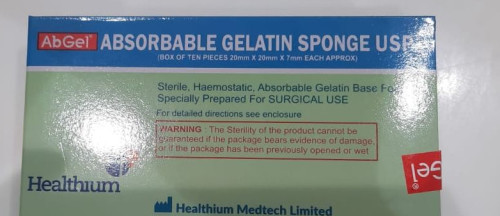 Absorbable Gelatin Sponge Usp, Packaging Type : Box