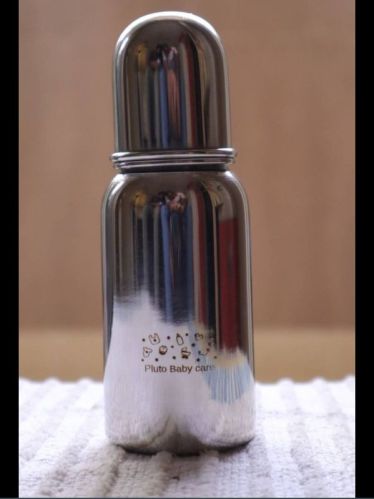 Steel Baby SS Feeding Bottle, Brand Name : Plutobabycare 200ml