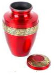 Polished Printed Ceramic Red Cremation Urns