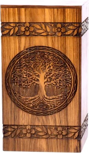 Wooden Tree Of Life Cremation Urn Box