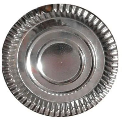 5 Inch Round Silver Paper Plate For Event, Party