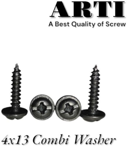 4x13 Combi Washer Self Tapping Screw, Length : 13mm, Grade : 1010, Packaging Type : Plastic Packet