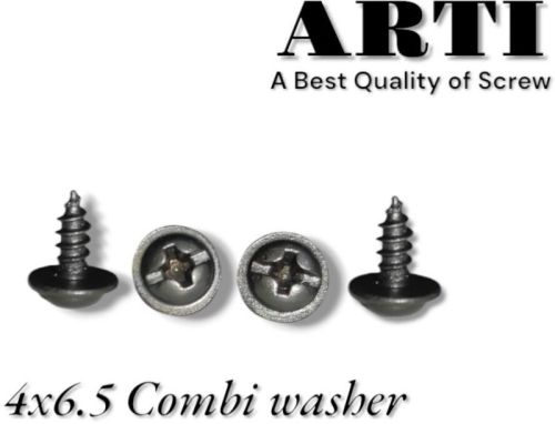 4x6.5 Combi Washer Self Tapping Screw, Length : 6.5mm, Grade : 1008, Packaging Type : Plastic Packet