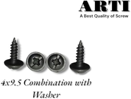 4x9.5 Combi Washer Head Screw, Length : 9.5mm For Industrial