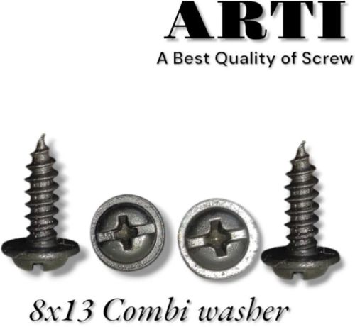 8x13 Combi Washer Self Tapping Screw, Length : 13mm, Grade : 1010, Packaging Type : Plastic Packet