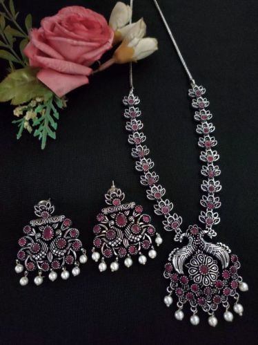 Polished Pink Silver Necklace Set, Gender : Female