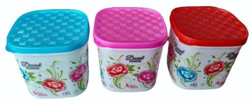 Plastic Snacks Container, Color : Multicolor For Kitchen