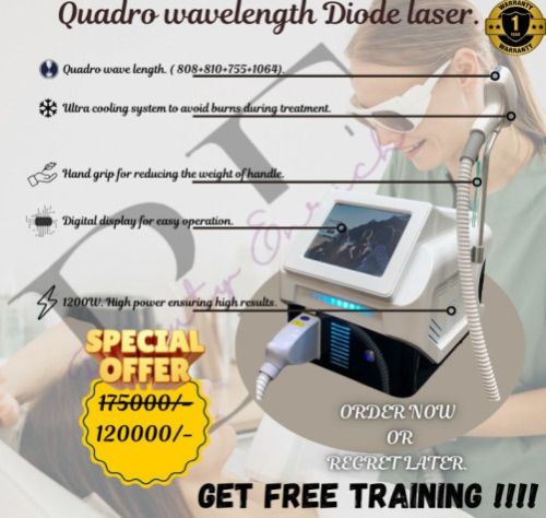 Soprano Titanium Electric Plastic Quadro Wavelength Diode (808+810+755+1064) For Beauty Therapy