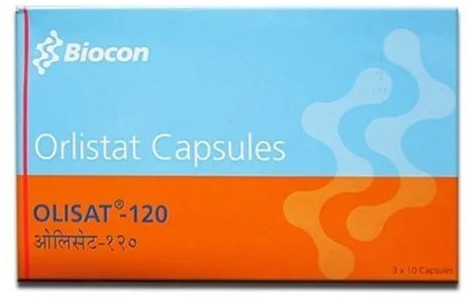 120mg Olisat Capsules, Packaging Size : 3X10 Pack, Composition : Orlistart, Prescription : Prescription