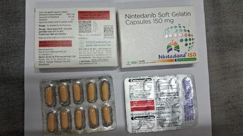 150mg Nintedone Soft Gelatin Capsules, Grade Standard : Pharm Grade, Packaging Type : Paper Box, Prescription : Prescription