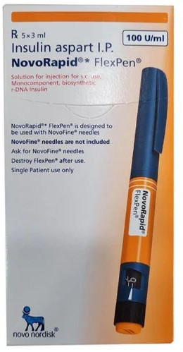 Novorapid Flexpen Injection, API Form : Liquid, Packaging Type : Paper Box, Packaging Size : 5x3ml