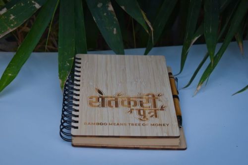 Shetkari Putra Bamboo Diary, Color : Brown For Home, Office, Gift Purpose