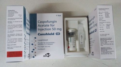 Canshield 50 Injection Vial, Packaging Size : Box Packing, Composition : Caspofungin For Fungal Infections.