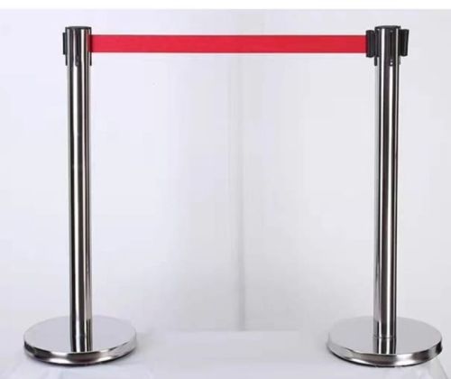 Glossy Stainless Steel Q Manager Stand For Crowd Control