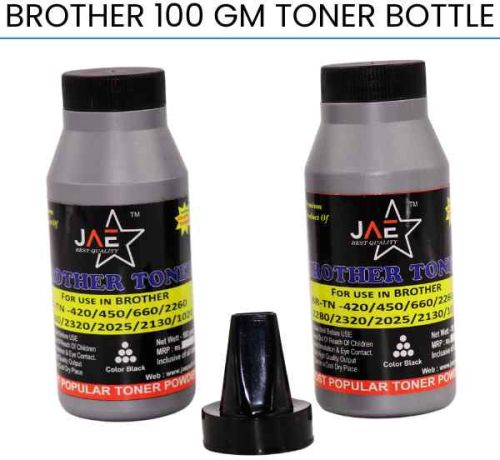 100gm Brother Toner Powder, Packaging Type : Plastic Bottle, Weight : 0.3 Kg For Printers Use