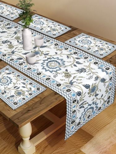 Printed Cotton Table Runner, Color : Multi Color