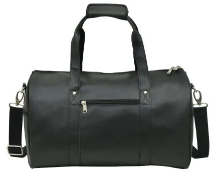 Leather Plain Gym Black Duffle Bag 45.5 X 25.5 X 25 Cm For Shoes, Accessories.