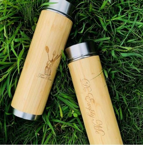 Bamboo Water Bottle, Color : Brown Standard, Cap Type : Screw Cap