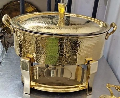 Designer Brass Chafing Dish, Color : Golden For Serving Food