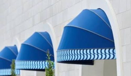 PVC Curved Foldable Window Awning, Color : Blue