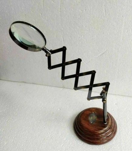 Antique Adjustable Brass Magnifying Glass, Weight : 800 Grams (approx)