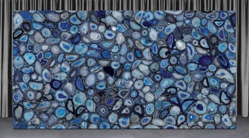 Gemstone Polished Blue Agate Slab, Shape : Rectangular, Speciality : Fine Finish