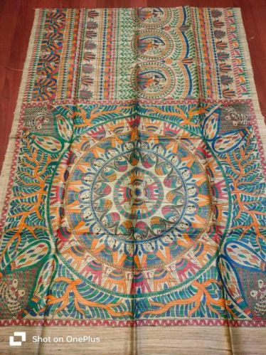 Madhubani Pure Silk Saree, Speciality : Anti-wrinkle