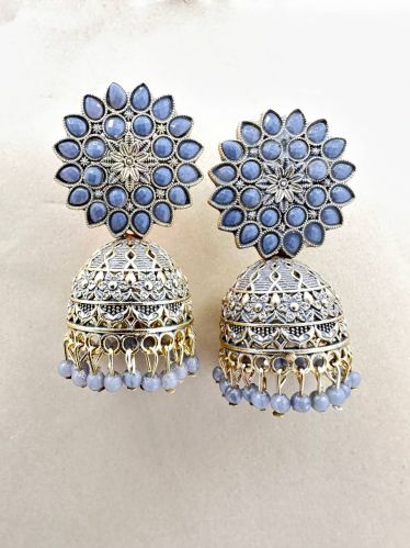 Shreyansh Silver Imitation Jhumka Earrings, Color : Multi Classic All Occasion