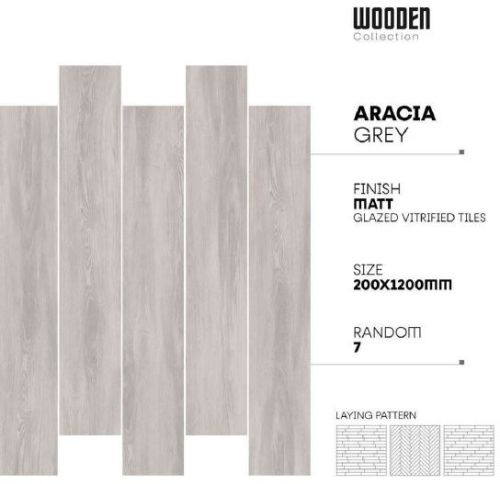 Polished Strip Series Wooden Planks 200x1200 mm for Flooring