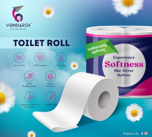 Paper Plain Toilet Tissue Roll Standard