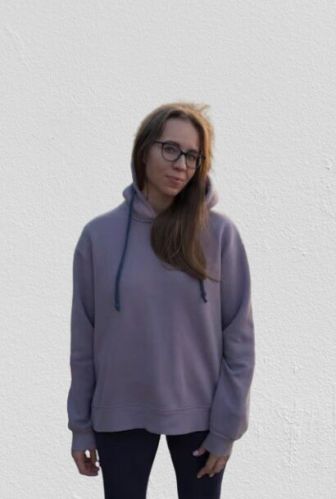 Ladies Pullover Baby Blue Cotton Hoodies