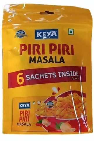 Keya Piri Piri Masala, Form : Powder, Packaging Type : Packets, Packaging Size : 6 Sachet(5gm Each)