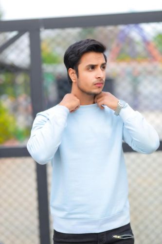 Round Neck Mens Plain Sweatshirt Casual Wear