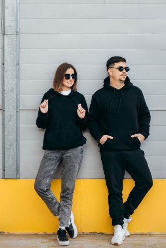 Cotton Unisex Black Plain Hoodie Causal Wear, Gender : Female, Male, Technics : Machine Made