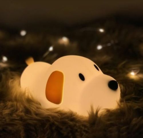 Cute Silicone Puppy LED Night Lamp For Lighting