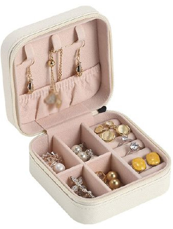 Leather Mini Jewellery Organiser Box, Shape : Square