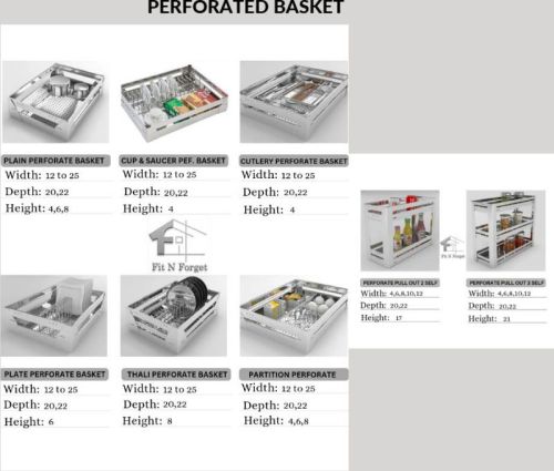 STEEL Kitchen Baskets Perforated ALL SIZES