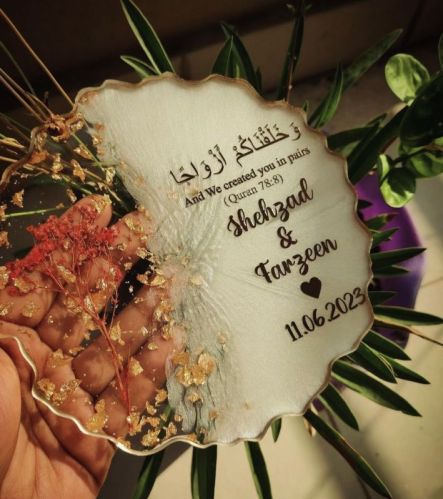 Polished Resin Nikah Frame, Brand Name : Novaglofusion