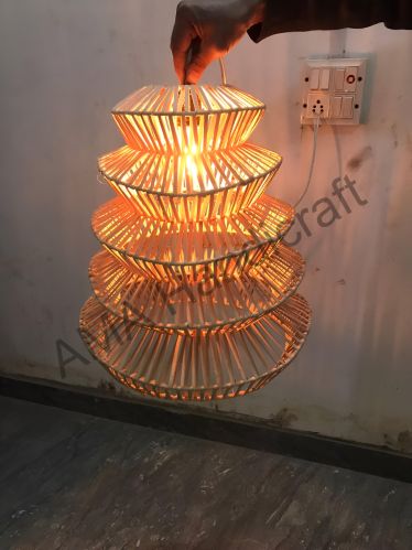 Rattan Cane Pendant Lamp, Color : Metallic