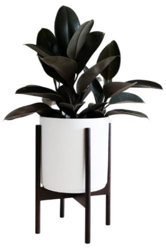 Powder Coated Plain IR100BW Iron Floor Planter 9.2X9.2X12 Inch For Decoration