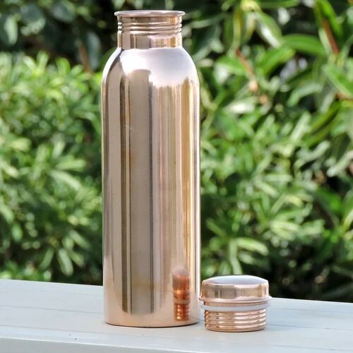 Plain Polished Copper Water Bottle, Packaging Type : Paper Box