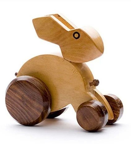 Polished Wooden Rabbit Toy, Color : Brown For Kids Playing