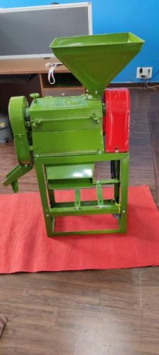 Semi Automatic Electric Color Coated Mild Steel 6W300 Mini Rice Mill, Color : Green, Specialities : Excellent Functionality