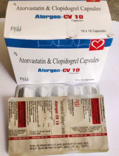 10mg Atorgen-cv Capsules, Prescription : Prescription, Packaging Type : Stripes